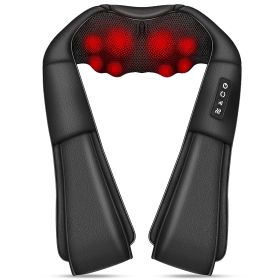 Electric Neck And Back Massager with Infrared Light Heating 3 Intensity Levels Deep Kneading 3D Shiatsu Massage Pillow For Back Arms Thighs