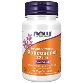 NOW Supplements, Policosanol 20 mg, Double Strength, Blend of Long-Chain Fatty alcohols (LCFAs) Derived from Sugar Cane