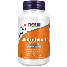 NOW Supplements, Glutathione 500 mg, With Milk Thistle Extract & Alpha Lipoic Acid, Free Radical Neutralizer