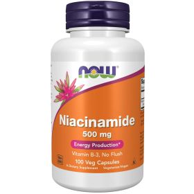 NOW Supplements, Niacinamide (Vitamin B-3) 500 mg, Energy Production