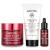APIVITA - Di-Vine Beauty (Wine Elixir- Rich Texture) Gift Set: Wrinkle Lift Cream 50ml+ Face Oil 10ml+ Cleansing Milk 50ml+ Pouch 08681 3pcs+1pouch