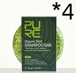 Purc Hand-Extracted Soap, Anti-Dandruff, Oil-Control Nourishing Handmade Soap, Spot Fleece-Flower Root And Ginger Shampoo Soap (option: Mint fragrance-4PCS)